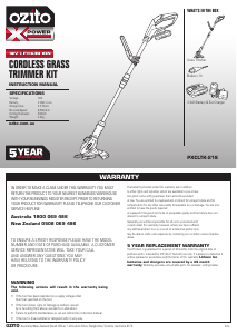 Bruksanvisning Ozito PXCLTK-218 Grästrimmer
