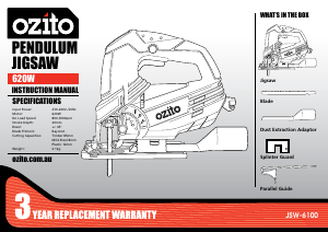 Handleiding Ozito JSW-6100 Decoupeerzaag