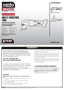 Handleiding Ozito PXMFTK-200 Multitool