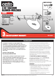 Manual Ozito BLV-2401 Leaf Blower
