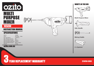Handleiding Ozito DMM-080 Cementmixer