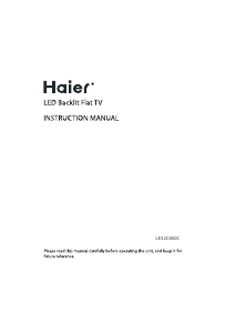 Manual de uso Haier LE32C800C Televisor de LED