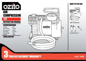 Bruksanvisning Ozito AMC-3000 Kompressor