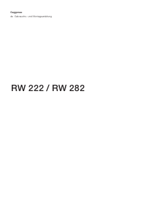 Bedienungsanleitung Gaggenau RW222260 Weinklimaschrank