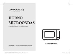 Manual de uso Daewoo KOR-6F0BDUO Microondas