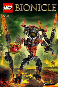 Manual de uso Lego set 71313 Bionicle Bestia de lava