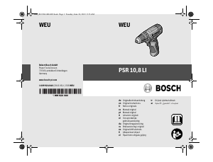 Mode d’emploi Bosch PSR 10,8 LI Perceuse visseuse