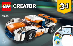 Руководство ЛЕГО set 31089 Creator Оранжевый гоночный автомобиль