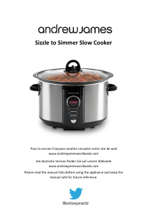 Manual Andrew James Sizzle to Simmer Slow Cooker
