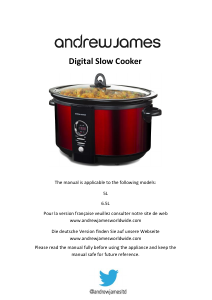 Manual Andrew James 5.0L Digital Slow Cooker