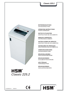 Handleiding HSM Classic 225.2 Papiervernietiger