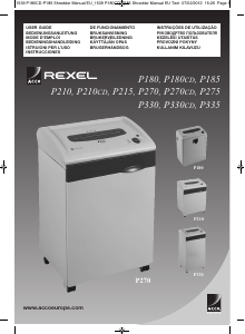 Handleiding Rexel P180CD Papiervernietiger