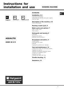 Bruksanvisning Hotpoint-Ariston AQ9D 29 U H (EU) Tvättmaskin