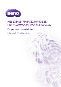 Mode d’emploi BenQ MS524A Projecteur