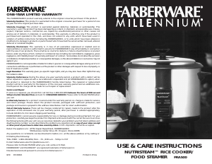 Bruksanvisning Farberware FRA500 Riskokare