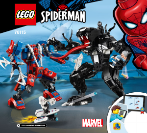 Vadovas Lego set 76115 Super Heroes Voro robotas prieš Venom