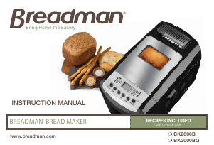 Manual Breadman BK2000BQ Bread Maker