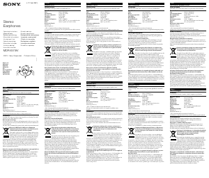 Priročnik Sony MDR-E819V Slušalka