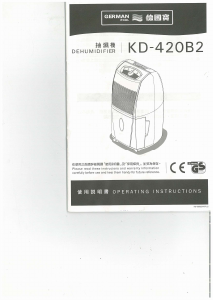 Bruksanvisning German Pool KD-420B2 Avfuktare