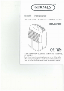 Bruksanvisning German Pool KD-708B2 Avfuktare