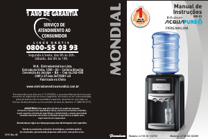 Manual Mondial BB-03 Acqua Pure 3 Bebedouro de Água
