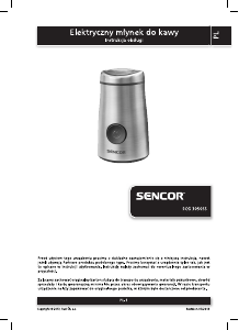 Instrukcja Sencor SCG 3050SS Młynek do kawy