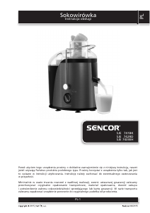 Instrukcja Sencor SJE 741SS Sokowirówka