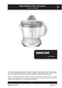 Instrukcja Sencor SCJ 1051GR Wyciskarka do cytrusów