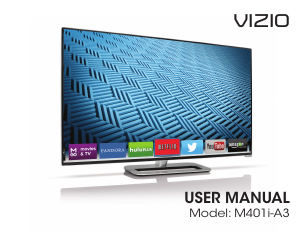 Bruksanvisning VIZIO M401i-A3 Razor LED TV