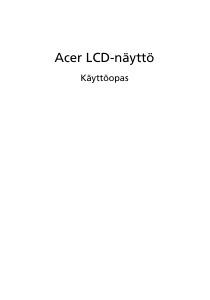 Käyttöohje Acer BE270 Nestekidenäyttö