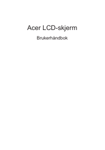 Bruksanvisning Acer ED273 LCD-skjerm