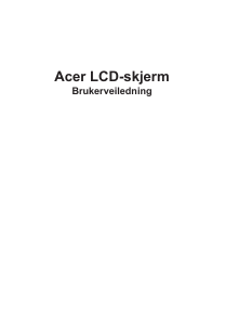 Bruksanvisning Acer B277 LCD-skjerm