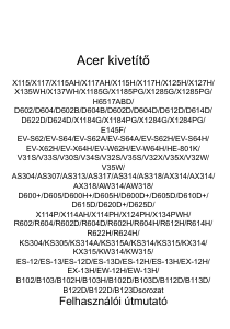 Használati útmutató Acer X127H Vetítő