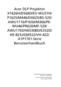 Bedienungsanleitung Acer H6530BD Projektor