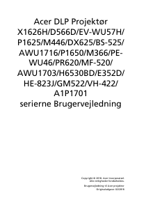 Brugsanvisning Acer X1626H Projektor