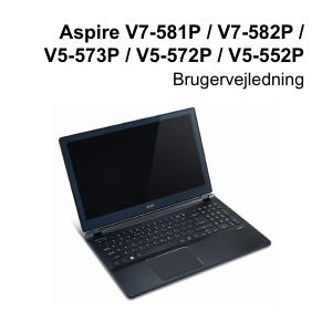 Brugsanvisning Acer Aspire V7-581PG Bærbar computer