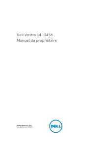 Mode d’emploi Dell Vostro 3458 Ordinateur portable