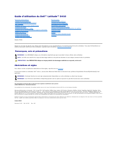 Mode d’emploi Dell Latitude D410 Ordinateur portable