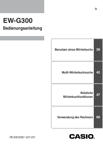 Bedienungsanleitung Casio EW-G300 Elektronisches wörterbuch