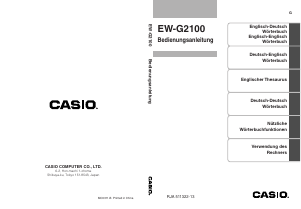 Bedienungsanleitung Casio EW-G2100 Elektronisches wörterbuch