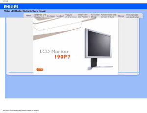 Manual Philips 190P7ES LCD Monitor