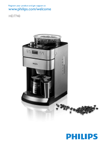 Kullanım kılavuzu Philips HD7740 Kahve makinesi
