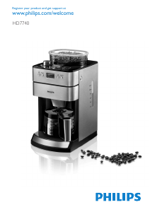 Manual Philips HD7740 Coffee Machine