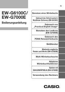 Bedienungsanleitung Casio EW-G7000E Elektronisches wörterbuch