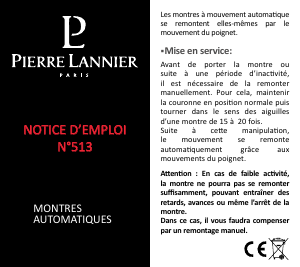 Handleiding Pierre Lannier 307C066 Automatic Horloge