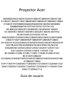 Manual de uso Acer X118AH Proyector