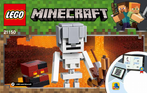 Manual Lego set 21150 Minecraft Minecraft BigFig Esqueleto com cubo de magma