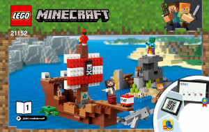 Manual Lego set 21152 Minecraft A Aventura do Barco Pirata