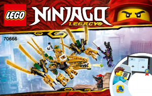 Manual Lego set 70666 Ninjago Dragão dourado