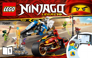 Návod Lego set 70667 Ninjago Kaiova ozbrojená motorka a Zanov snežný skúter